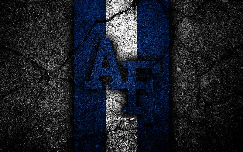 Air Force Falcons american football team, NCAA, blue white stone, USA, asphalt texture, american football, Air Force Falcons logo, HD wallpaper
