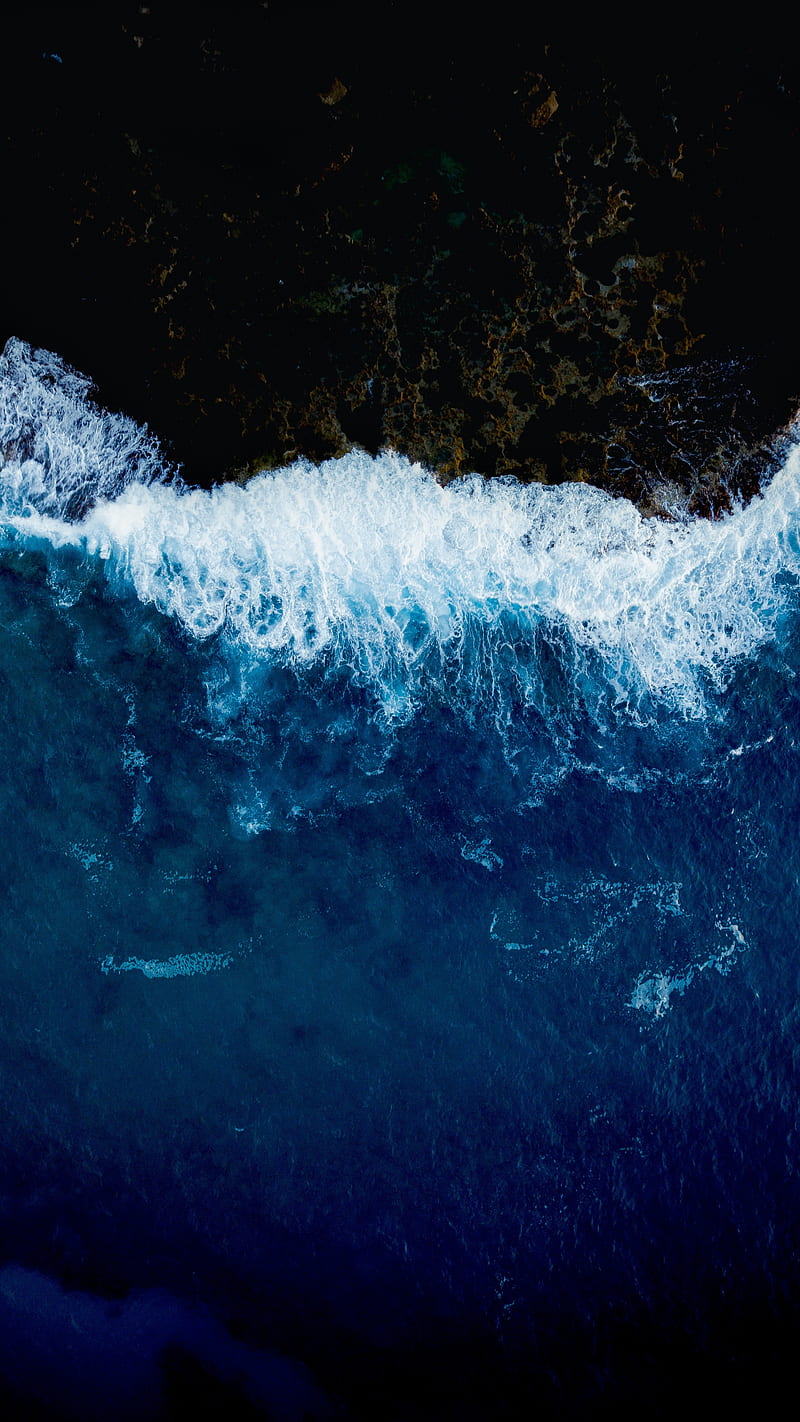 Sea, blue, mare, marines, oceans, water, wave, waves, HD phone wallpaper