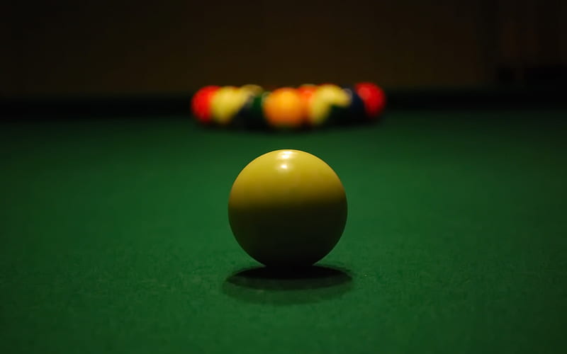Snooker, billiards, yellow ball, pool table, billiards concepts, games, HD wallpaper