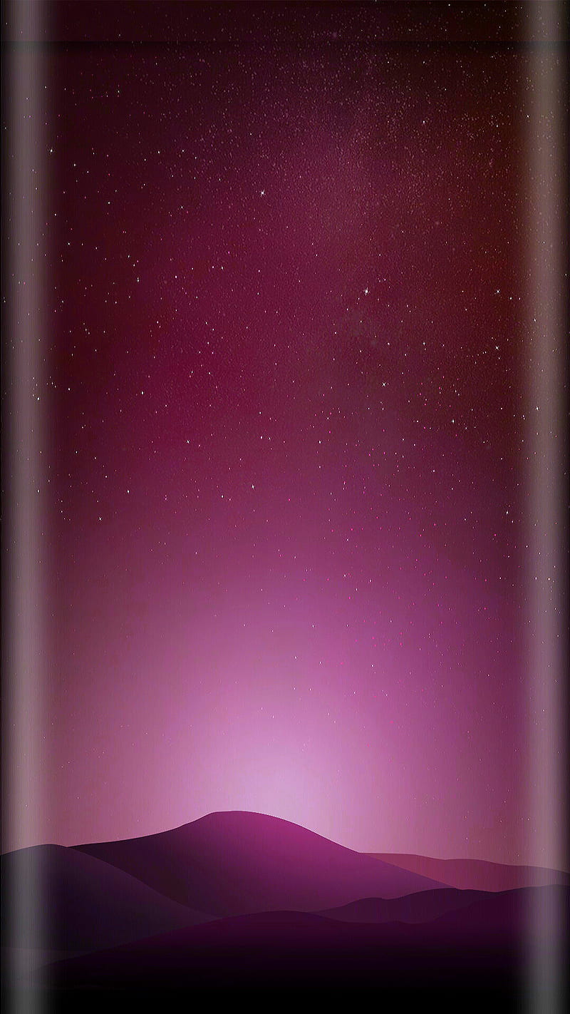 samsung note eight, edge, galaxy, mountain, red, samsung, sky, star, HD phone wallpaper