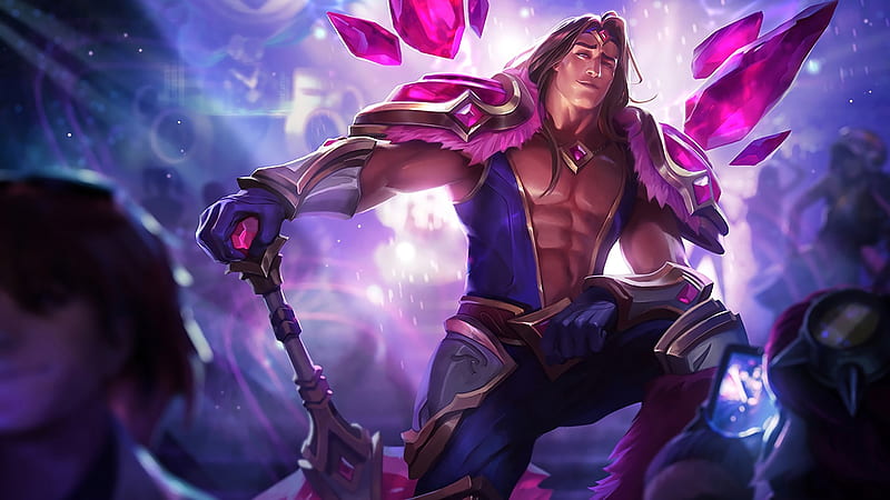 Taric, fantasy, purple, armor of the fifth age, game, man, pink, HD wallpaper