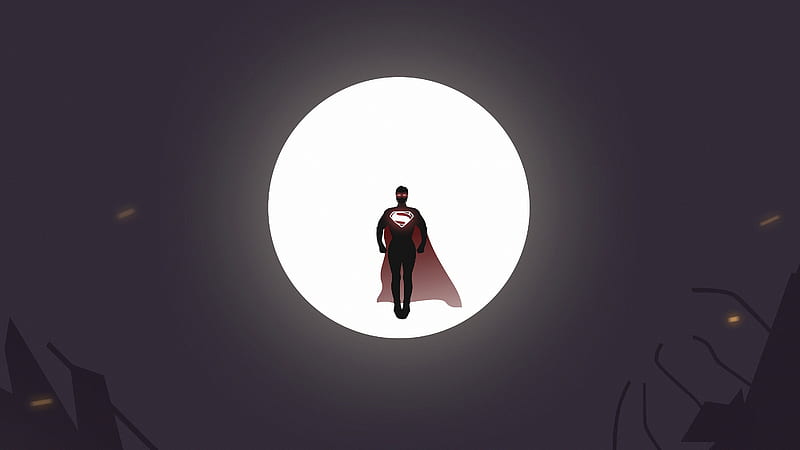 Superman In Moon, HD wallpaper