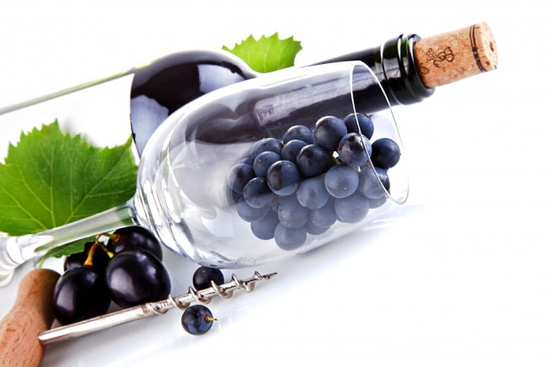 *** Wine and grapes ***, kieliszek, winogrona, wino, martwa, butelka, nature, HD wallpaper