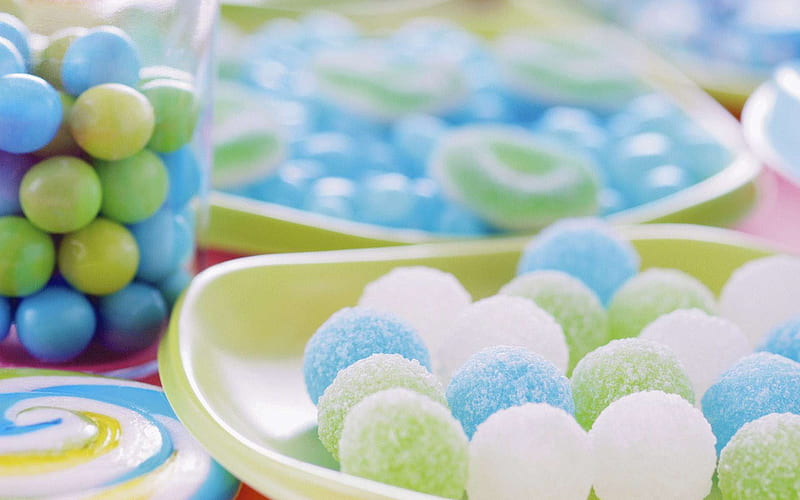 Sweet candy, candy, green, food, yummy, happy, blue, sweet, HD wallpaper