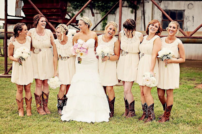 The Bride's Maids . ., weddings, female, boots, ranch, fun, women, barn ...