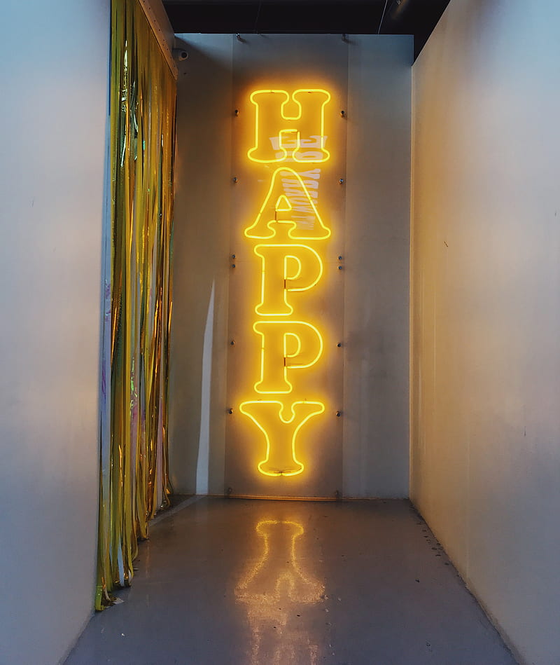 happy neon light signage, HD phone wallpaper