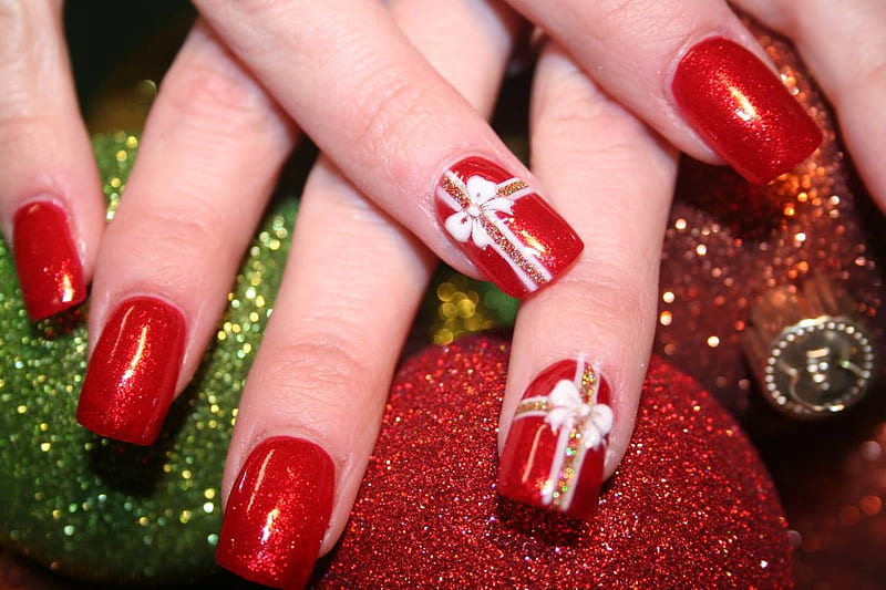 Winter Wonders 49 Festive Christmas Nail Art Designs : Matte Dark Blue & Red  Nails