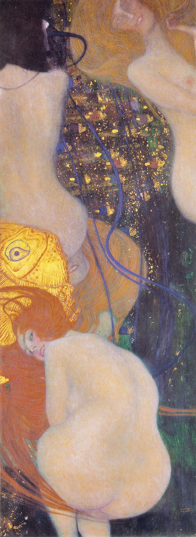 Klimt Goldfish, art, edwardian, fine art, goldfish, klimt, women, HD phone wallpaper