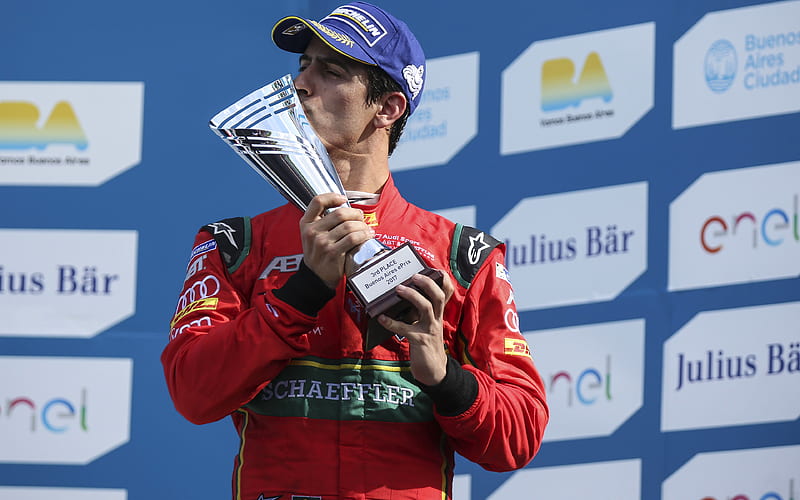 Lucas di Grassi victory, cup, Audi Sport ABT, Formula E, HD wallpaper