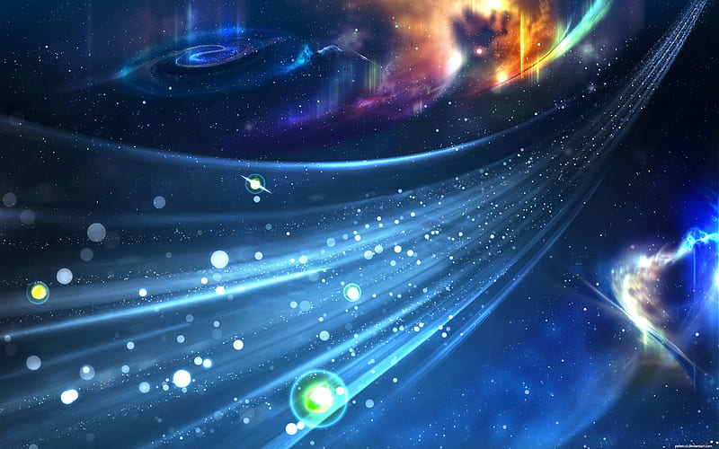 Universe scene with planets Wall Mural Wallpaper | Canvas Art Rocks