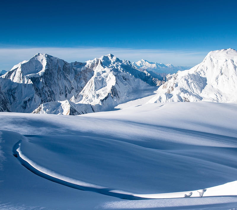 Snow escapade, mountains, ski, white, winter, HD wallpaper