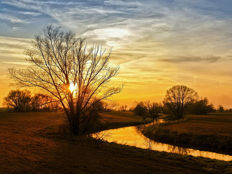 Over the border, lakes, sunset, nature, HD wallpaper | Peakpx