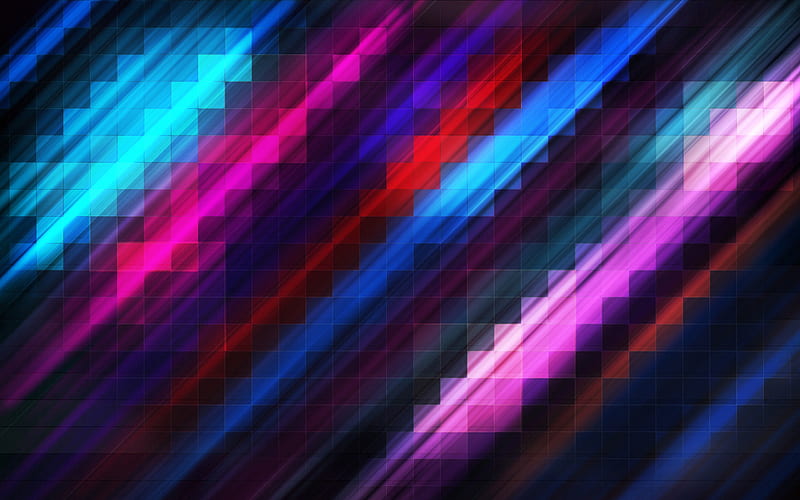 color abstract background, color mosaic, color square abstraction, creative abstract background, template, HD wallpaper