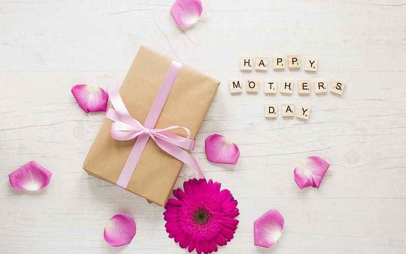 Happy Mother's Day!, card, day, flower, bow, mother, gift, petal, HD ...