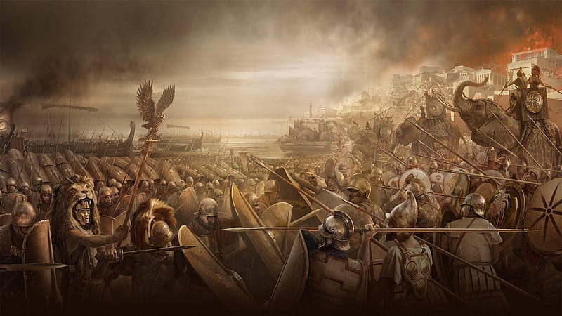 Ancient Battle, battle, army, roman, soldiers, HD wallpaper