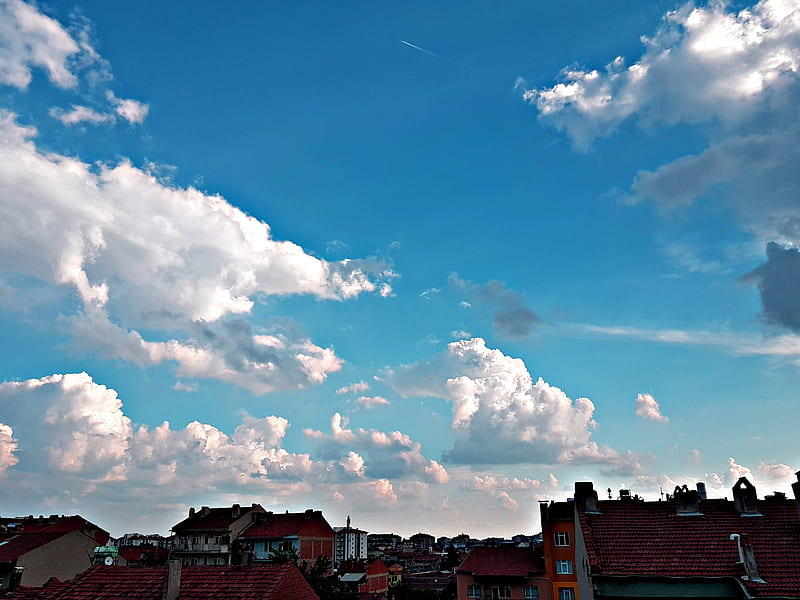 Sky, blue, city, clouds, rainy, russia, scotland, summer, turkey, usak, weather, HD wallpaper