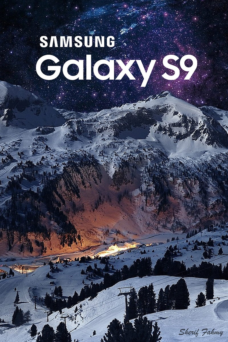 Samsung Galaxy s9, mountain, purple, sky, snow, HD phone wallpaper