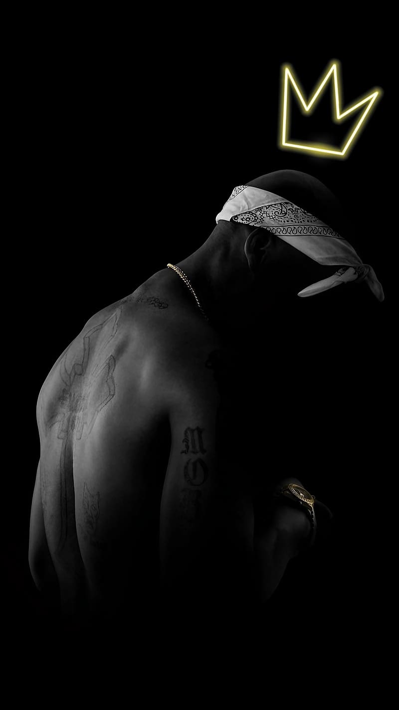 Best Hip Hop, Tupac With Crown, american rapper, tupac shakur, HD phone wallpaper