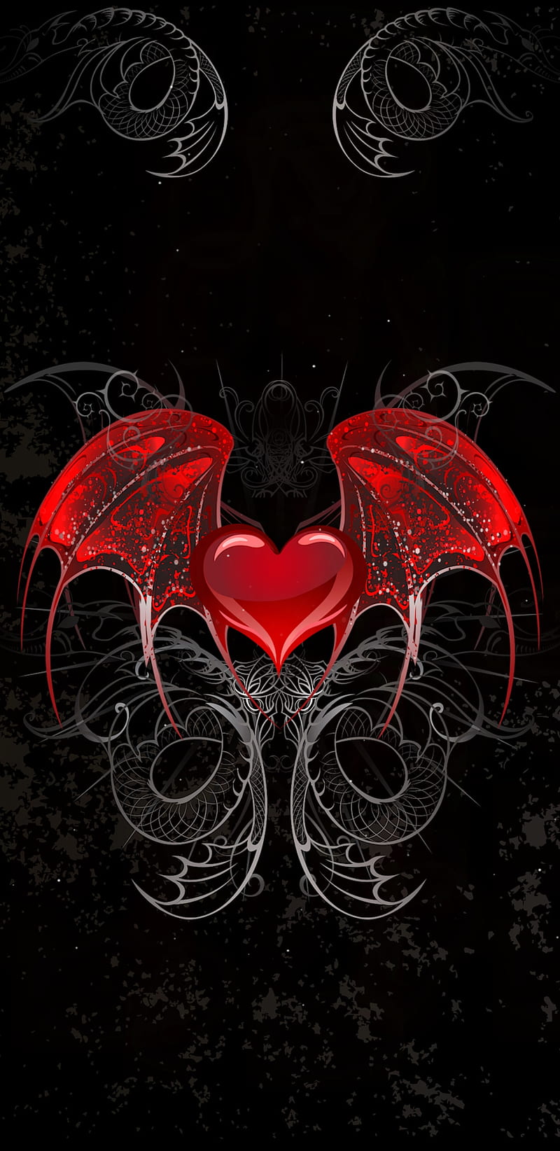 Gothic Heart, girly, pretty, red, HD phone wallpaper