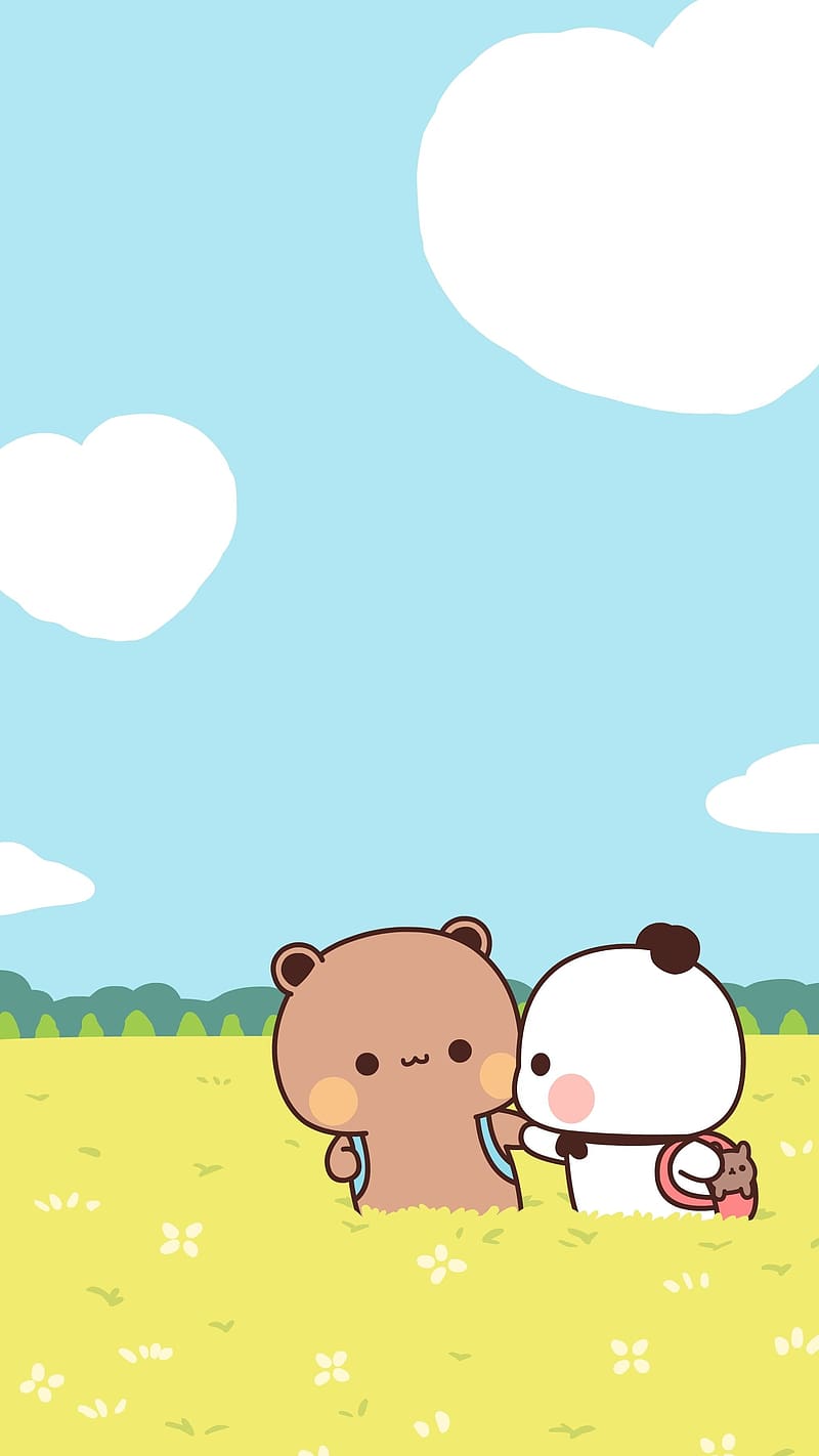Cute Bear Cartoon, bubu dudu, bear, HD phone wallpaper