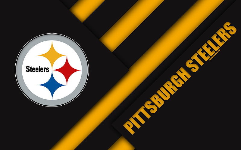 Pittsburgh Steelers AFC North, logo, NFL, black yellow abstraction, material design, American football, Pittsburgh, Pennsylvania, USA, National Football League, HD wallpaper