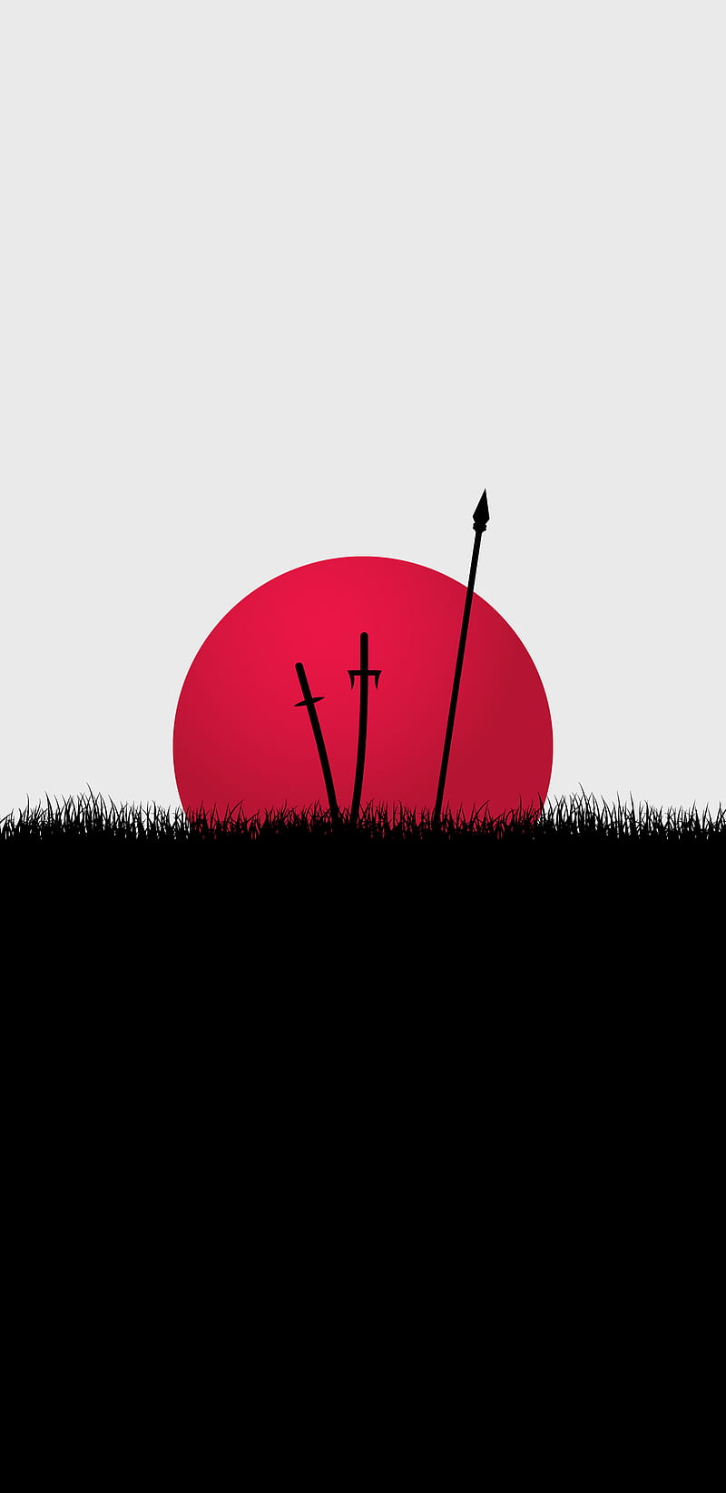 Sword Fight, black, japan, minimal, red, white, HD phone wallpaper