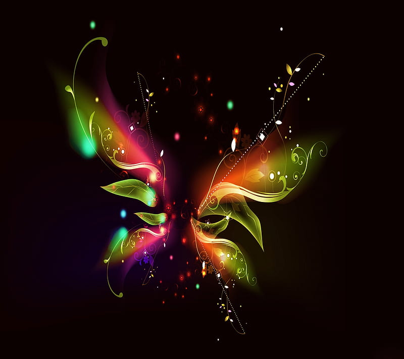 Butterfly, abstract, bonito, colourful, dark, light, HD wallpaper