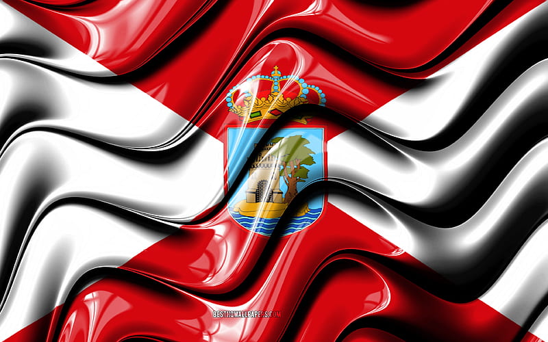 Vigo Flag Cities of Spain, Europe, Flag of Vigo, 3D art, Vigo, Spanish cities, Vigo 3D flag, Spain, HD wallpaper