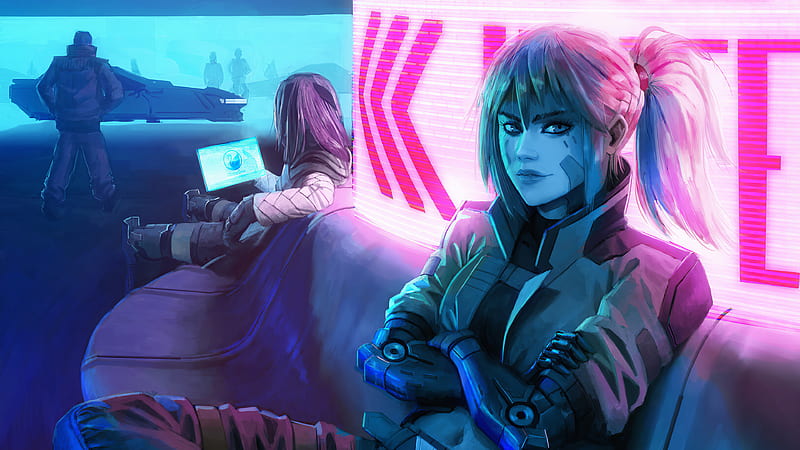 Sci Fi, Cyberpunk, Futuristic, Girl, Ponytail, Woman, HD wallpaper