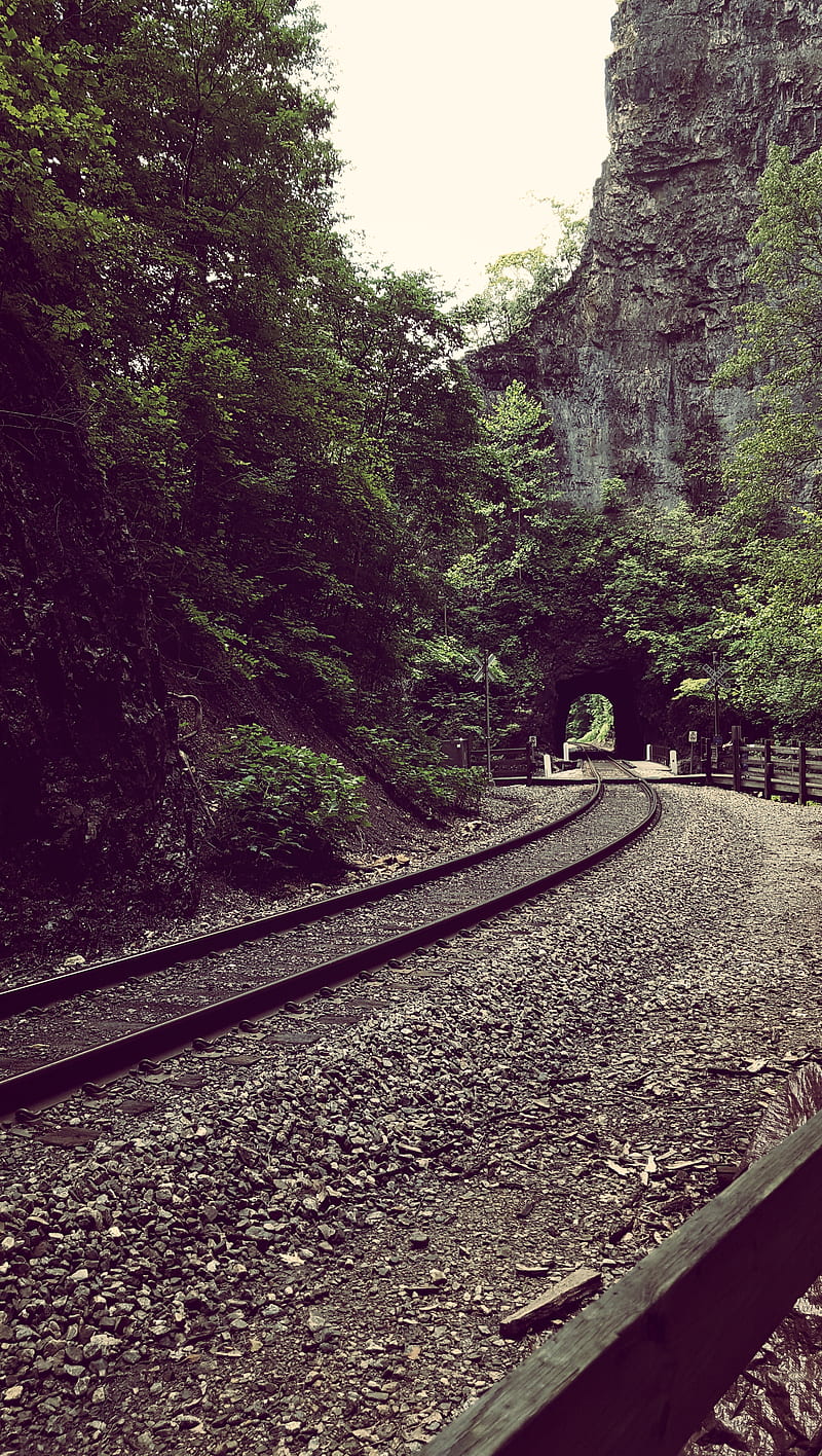 Railroad Nostalgia, landscape, nature, old, railroad, train, travel, tunnel, HD phone wallpaper