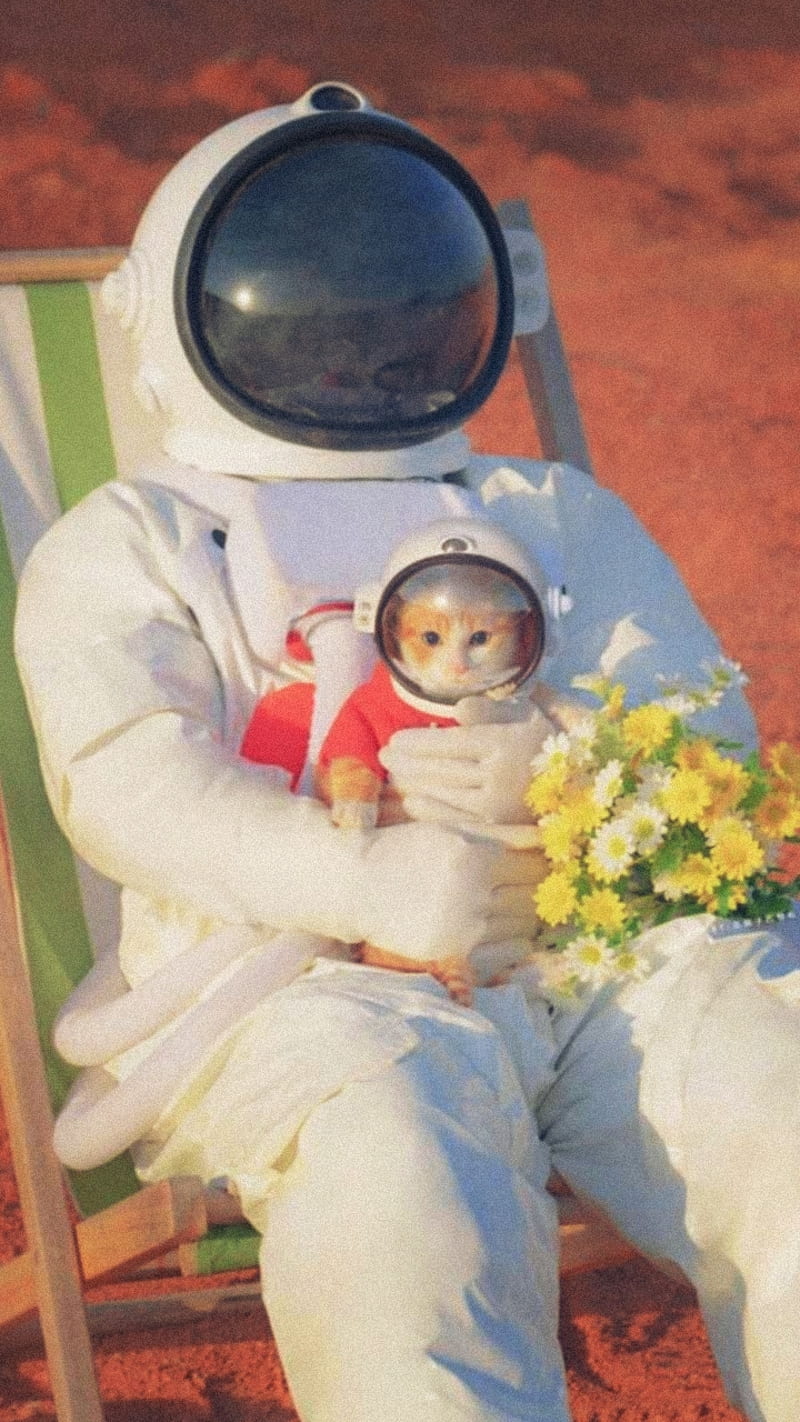 astronaut y Michi, earth, HD phone wallpaper