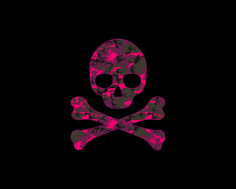 camo skull pink, gizzzi, camo, labrano, skull, pink, HD wallpaper