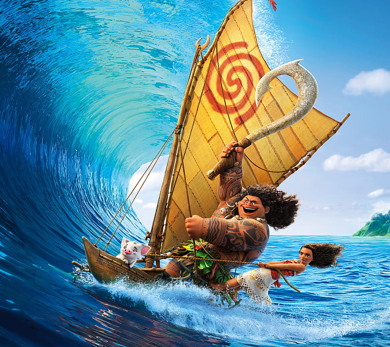 Moana, animation, character, funny, island, movie, story, HD wallpaper