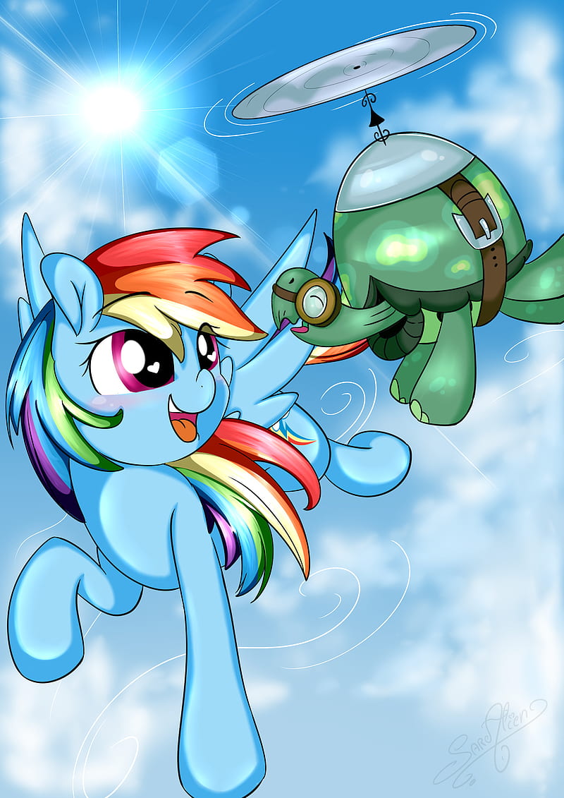 RD With Tank, my little pony, ponies, rainbow dash, rd, HD phone wallpaper