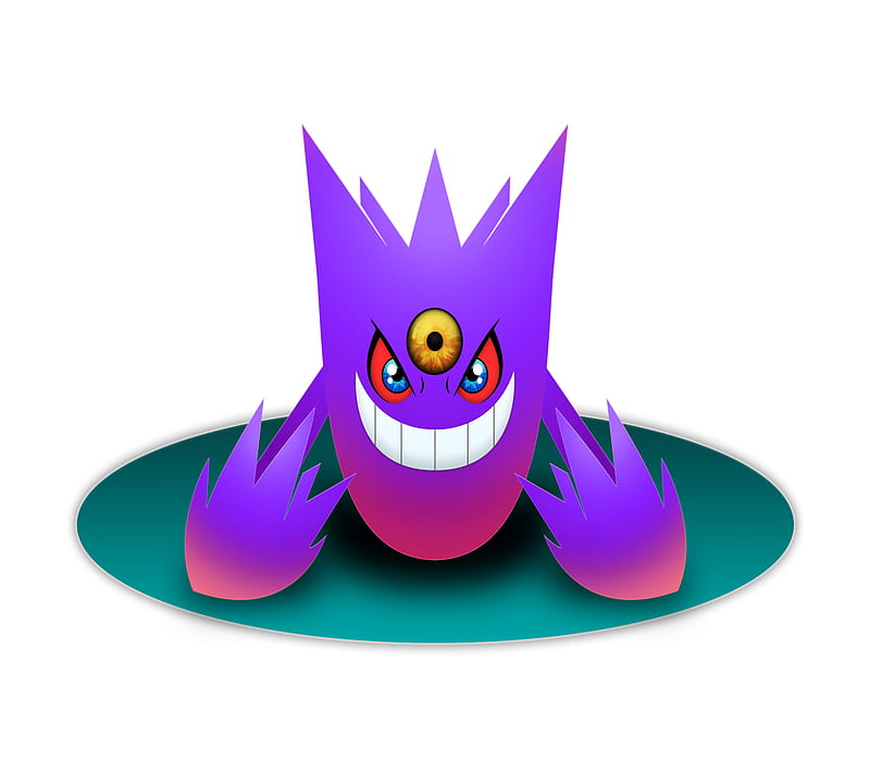 Gengar, pokemon, dark, ghost, fantasma smile, sonriente, neon, HD