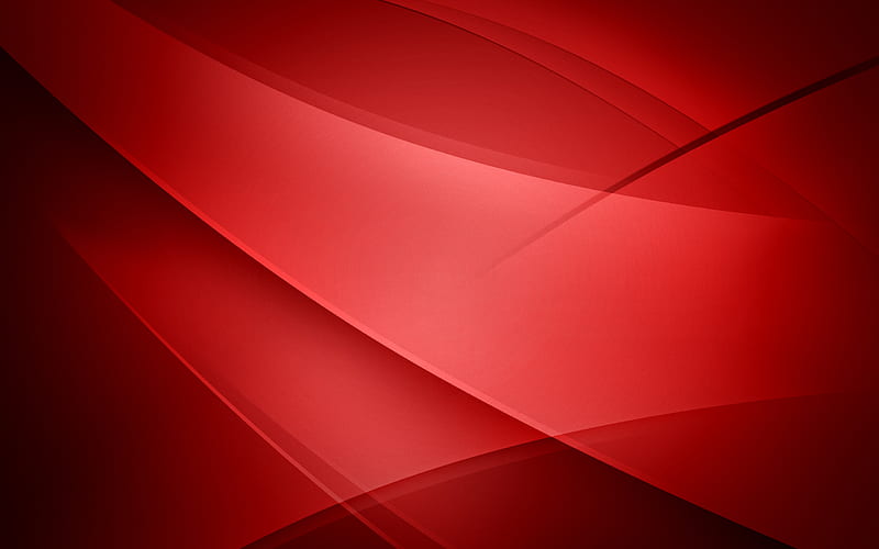 abstract waves, red background, geometry, curves, creative, HD wallpaper