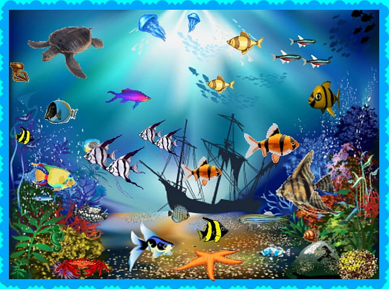 THE AQUARIUM, FISH, PRETTY, ART, AQUARIUM, HD wallpaper