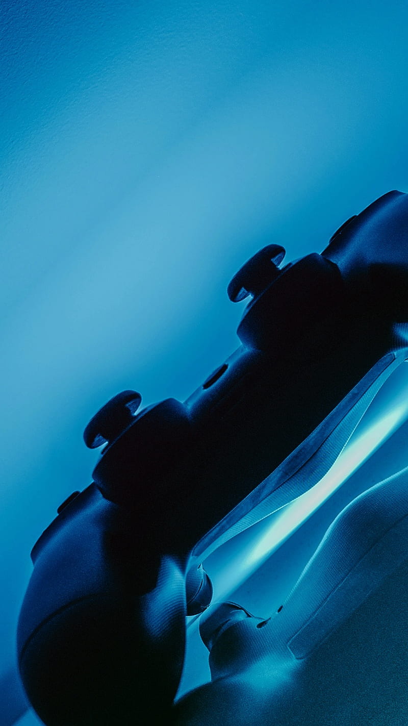 PS4 Controller, blue, games, gaming, play, sony, video, HD phone wallpaper