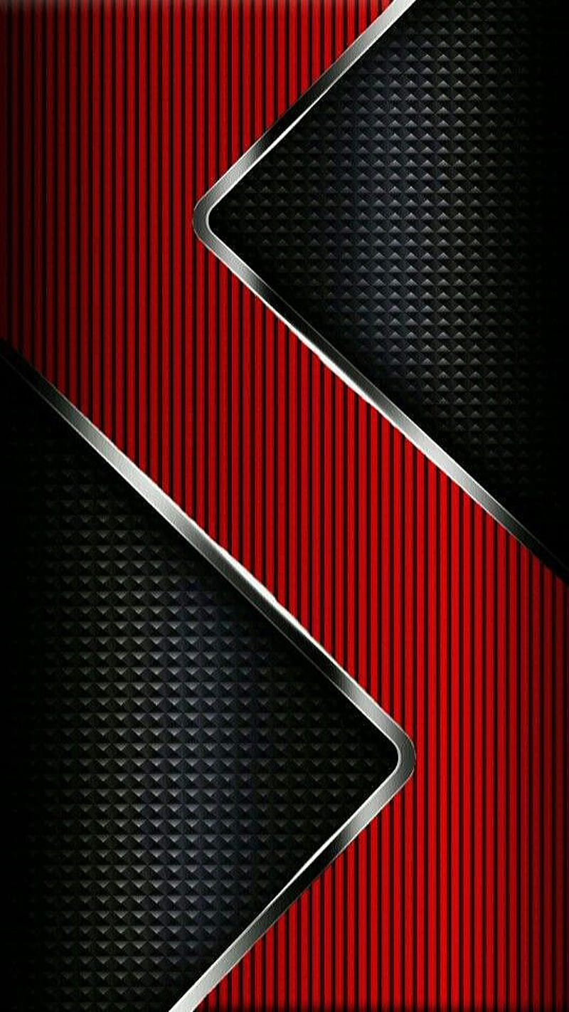 S Shape, black, edge, metal, pattern, red, silver, HD phone wallpaper