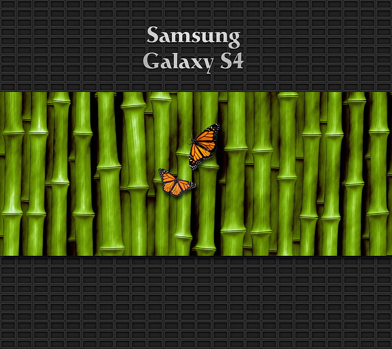 Galaxy S4 Bamboo, bamboo, black, futuristic, galaxy, green, s4, samsun, simple, style, HD wallpaper