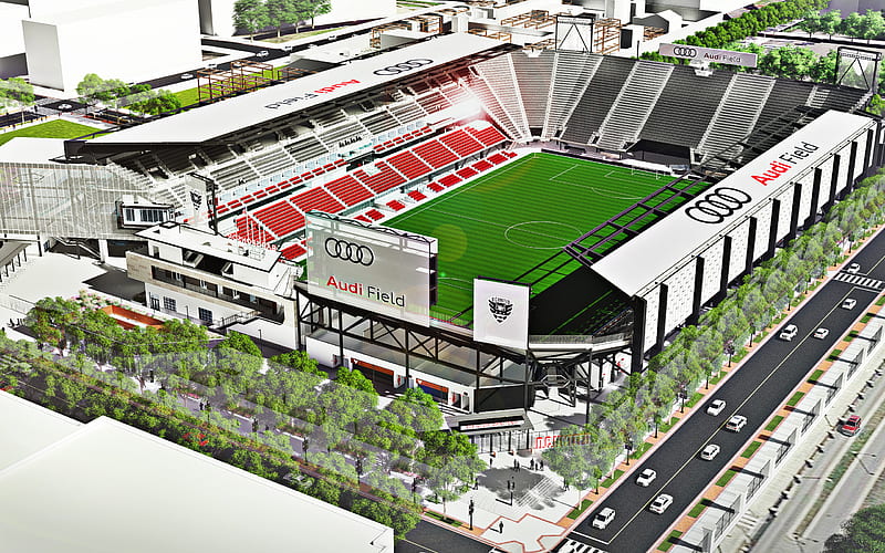 Audi Field, Washington, New Soccer Stadium, USA, DC United Stadium, Major League Soccer, project, Soccer, MLS, HD wallpaper