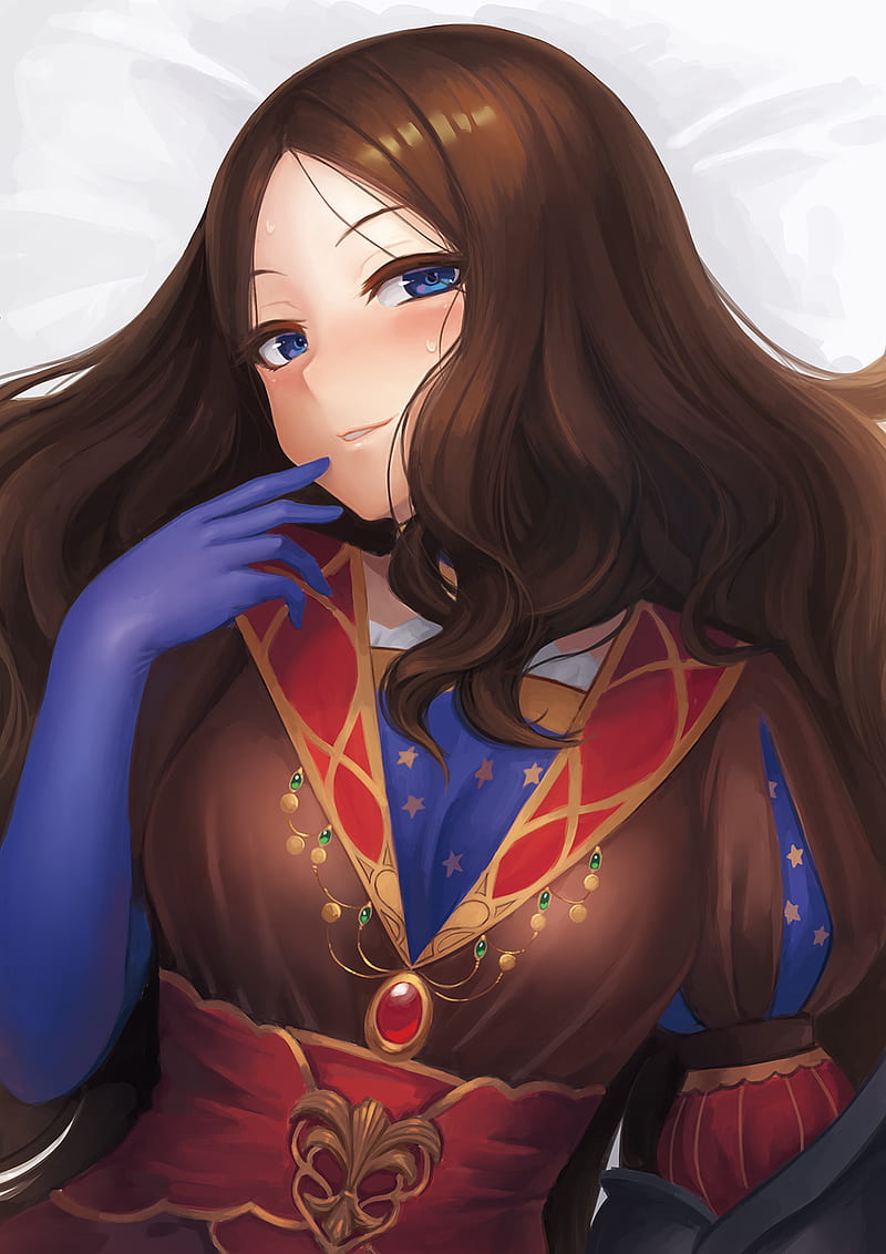 breasts brown eyes brown hair cleavage fate/grand order fate