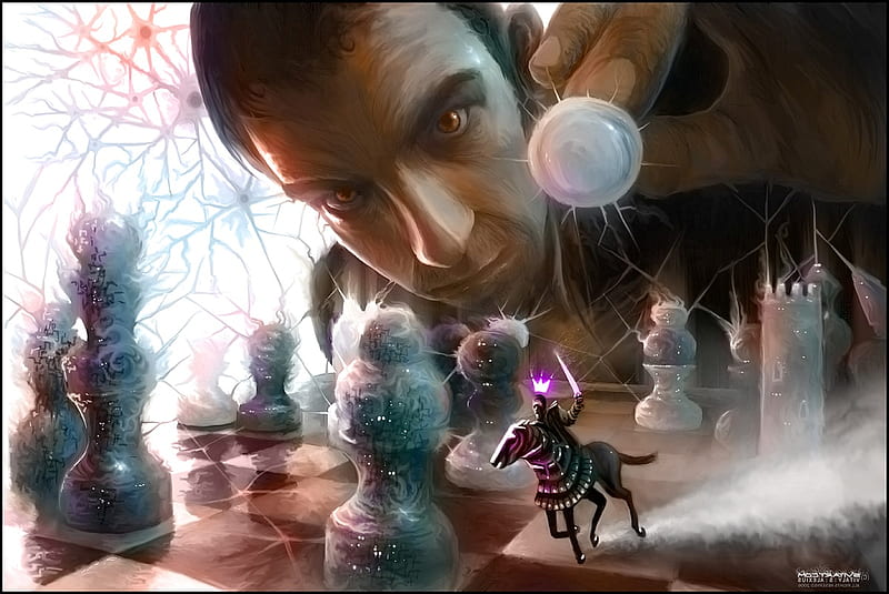 Chess Master, king, fantasy, 3d, digital art, chess, HD wallpaper