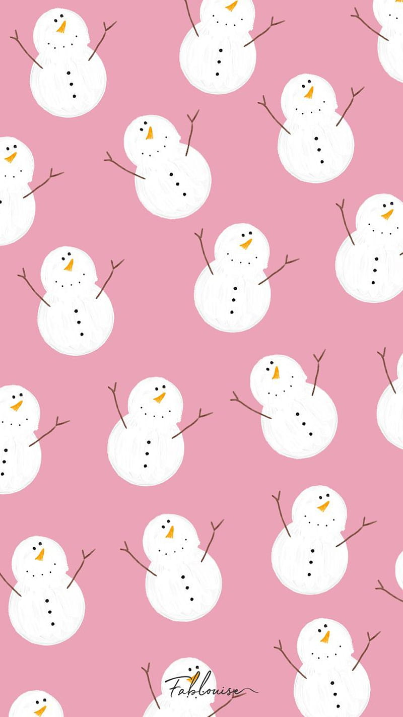 Muñeco de nieve, dibujos animados, lindas, nuevas, rosas, temas, blancas,  Fondo de pantalla de teléfono HD | Peakpx