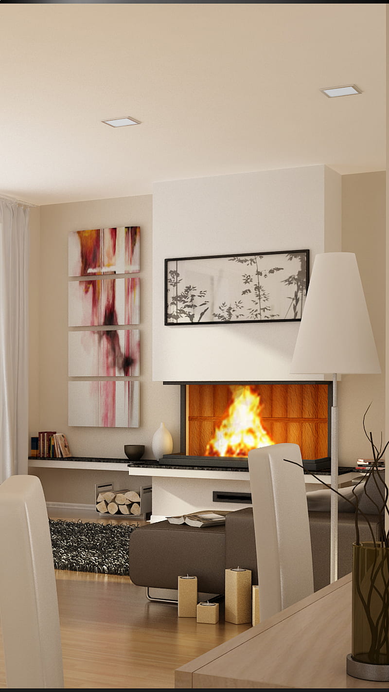 The Penthouse, 929, desenho, fireplace, home, house, interior, luxury, romantic, upscale, HD phone wallpaper