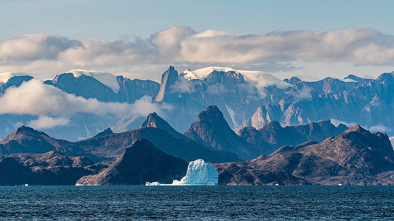 Mountains, Mountain, Cloud, Coast, Ice, Iceberg, Peak, Rock, Snow, Winter, HD wallpaper