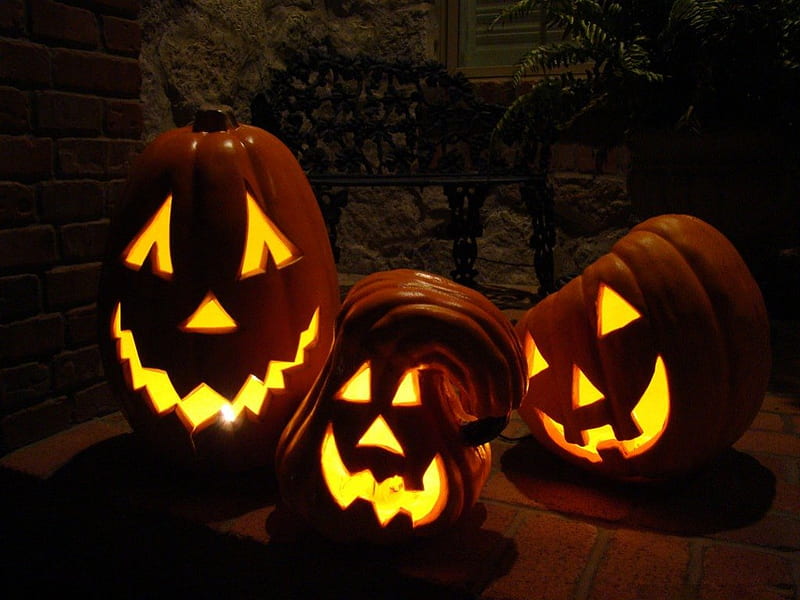 NASTY THOUGHTS, holidays, spooky, jack o lanterns, halloween, scary, october, celebrations, pumpkins, HD wallpaper