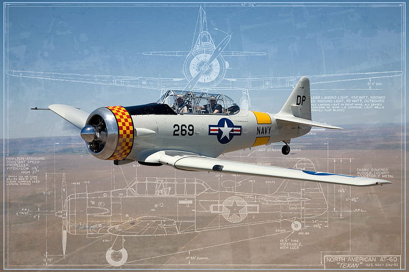AT6 Blueprints, north, t-6, ww2, prints, texan, trainer, blueprints, american, airplane, plane, at6, wwii, t6, at-6, blue, HD wallpaper