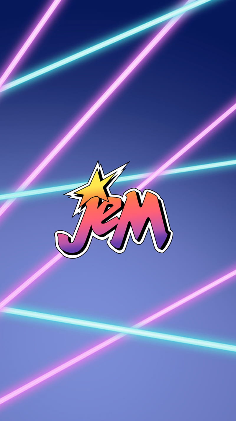 Jem Logo, 1980, 1990, aja, blue, cartoon, holograms, kimber, laser, outrageous, pink, retro, rock, roll, shana, truly, HD phone wallpaper