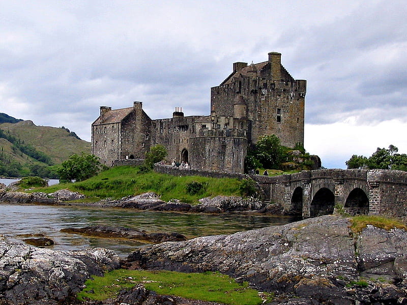 Eilean Donan Castle ~ Scotland, Lake, Stone, Castle, Bridge, HD wallpaper